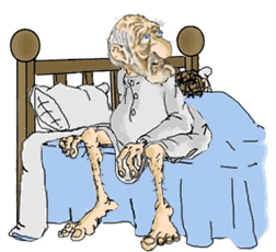 Vieux au lit