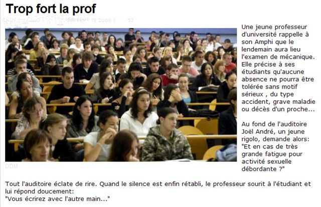 Trop fort le prof